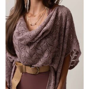 Open knit poncho top